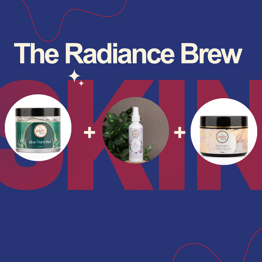 The Radiance Brew (Aloe Vera Gel + Rose Hydrating + Coffee Scrub)